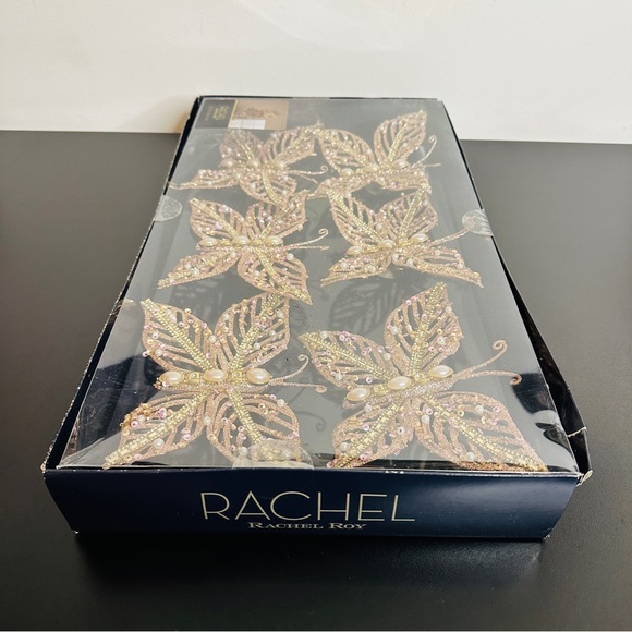 RACHEL Rachel Roy Gold- Colored Butterfly Tree Clip Ornaments NEW!4 - 4.5” - Picture 8 of 10